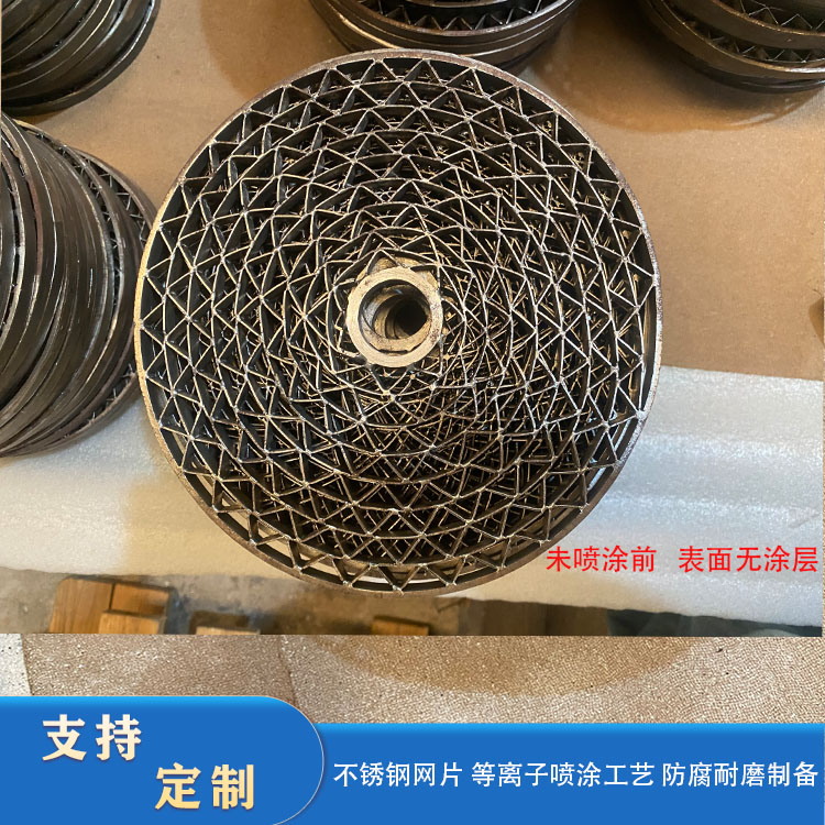 Thermal spraying processing of workpiece surface treatment mesh